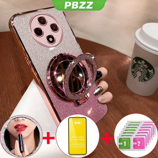 FOR ốp lưng Vỏ kính cường lực cho điện thoại POCO C75 5G REDMI 14C 5G, vỏ mềm silicone chống sốc, thiết kế mới, gương trang điểm trong suốt với giá đỡ SFMHZJ01