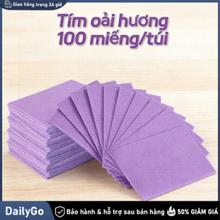 Giấy lau sàn tự phân hủy hương lavender túi 100 tờ Giấy Lau Sàn Nhà Hòa Tan، Hương Hoa Lavende،TÚI TO 100 MIẾNG