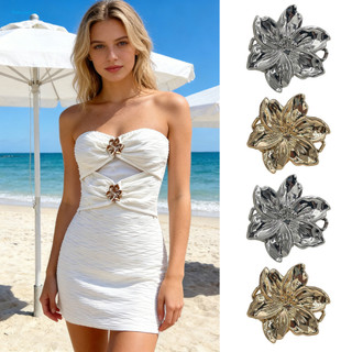 HOT Áo Ngực Bikini Phong Cách Thời Trang với Dây Kim Loại Hình Hoa - Đồ Bơi Bé Gái