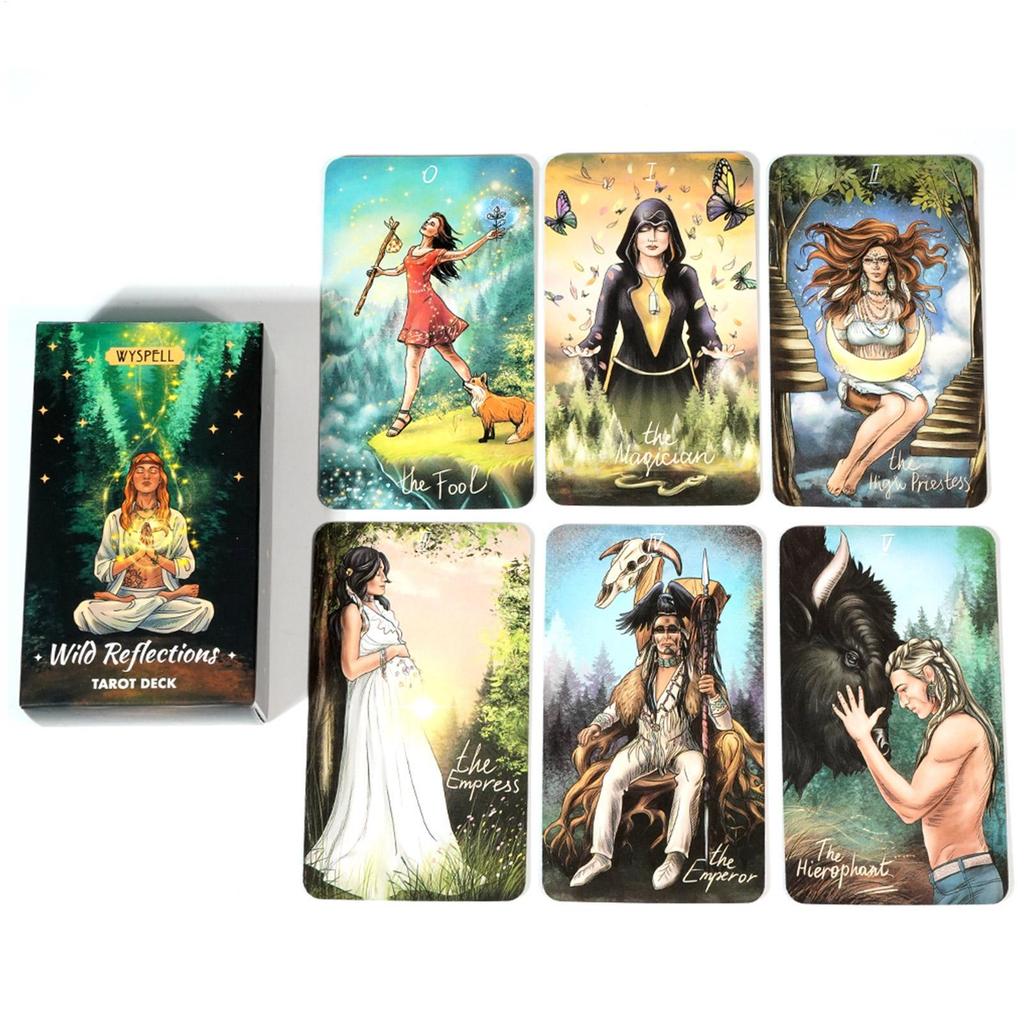 Wild Reflections Tarot Oracle Cards Phiên bản đầy đủ tiếng Anh Thẻ Tarot Bí ẩn Bói toán Dụng cụ thẻ saixit2vn