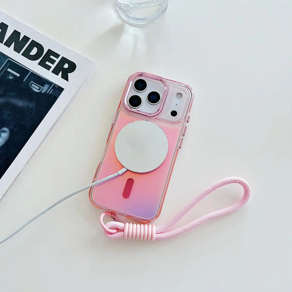 Ốp Lưng Đổi Màu Cho iPhone 16 Pro Max / 14 / 13 11 Pro Max Chống Bụi Chống Sốc Thời Trang Có Dây Buộc