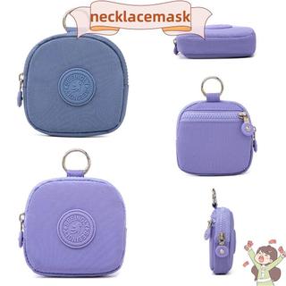 Ví nữ NECKLACEMASK, màu trơn có móc khóa Ví đựng tiền xu, Hộp đựng thẻ tín dụng chống nước Nylon di động dành cho nữ