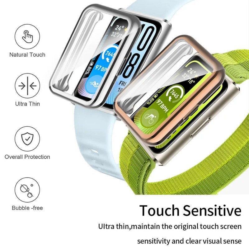 TPU Dành Cho Huawei Band 11 Pro Ốp Lưng Phụ Kiện Bảo Vệ Màn Hình Cho Huawei Band11 Band11Pro Band 11Pro 11 Vỏ TPU Mềm + Phim Full Cover Vỏ Bảo Vệ