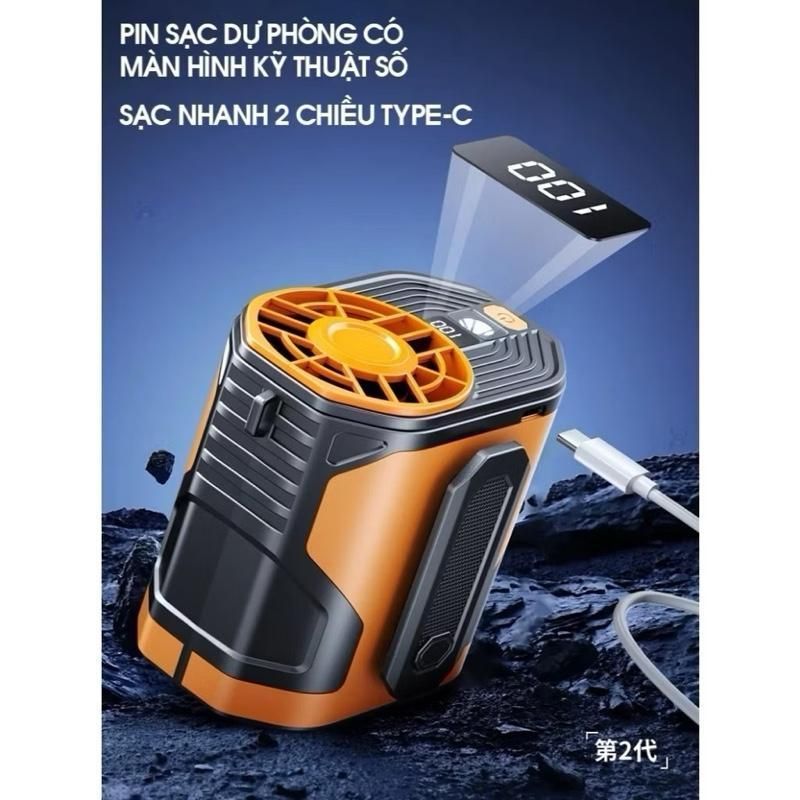 Quạt làm mát mini -Quạt tích điện mini đeo thắt lưng, đeo cổ, 100 cấp độ gió, làm mát nhanh, tiện dụng. C87 SHOP