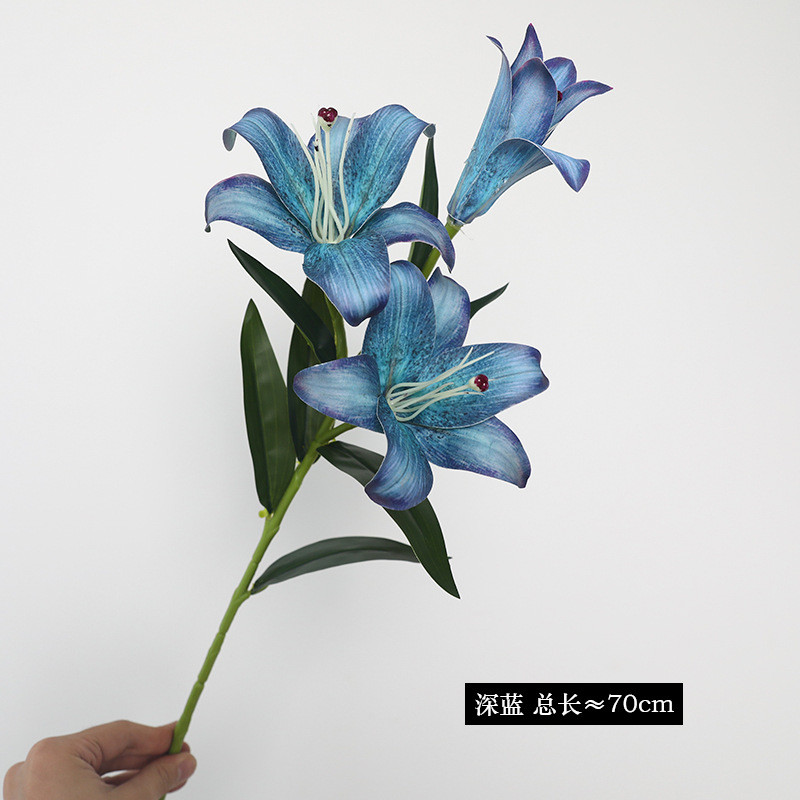 [Sẵn Sàng] Hoa Ly Giả Phong Cách Phục Hưng Châu Âu 70cm (3 Đầu Hoa) Hoa Lụa Cao Cấp Decor Phòng Khách Bàn Ăn Sang Trọng Phụ Kiện Chụp Ảnh (1 Cành)