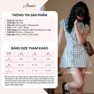 Váy Đầm Kẻ Caro Nữ Dáng Suông Cổ Tròn Cúc Bọc Đai Lưng, Váy Kẻ Sọc Ulzzang Hàn Quốc