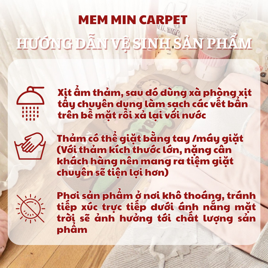 Thảm Lót Sàn, Thảm Chân Giường 50x120cm Dày Dặn Họa Tiết Sang Trọng Chất Liệu Lông Cừu Êm Ái  - MemminCarpet - TH74