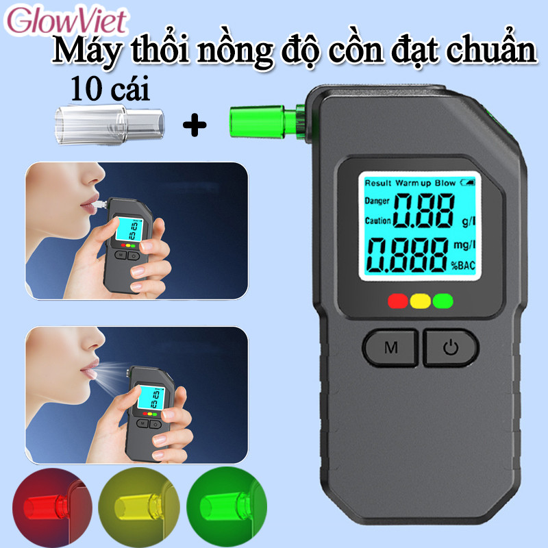 Máy thổi nồng độ cồn đạt chuẩn,tặng kèm 10 đầu thổi,Test nồng độ cồn,chính xác cao, siêu nhạy