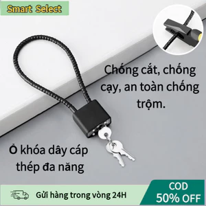 【COD】Khóa móc dây thép chống trộm có thể điều chỉnh độ dài, dùng cho tủ ký túc xá, tủ locker, kèm chìa khóa tiện lợi.