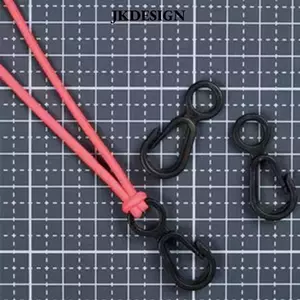 Dụng cụ cắm trại và hiking đen POM carabiner nhựa, tiện ích EDC