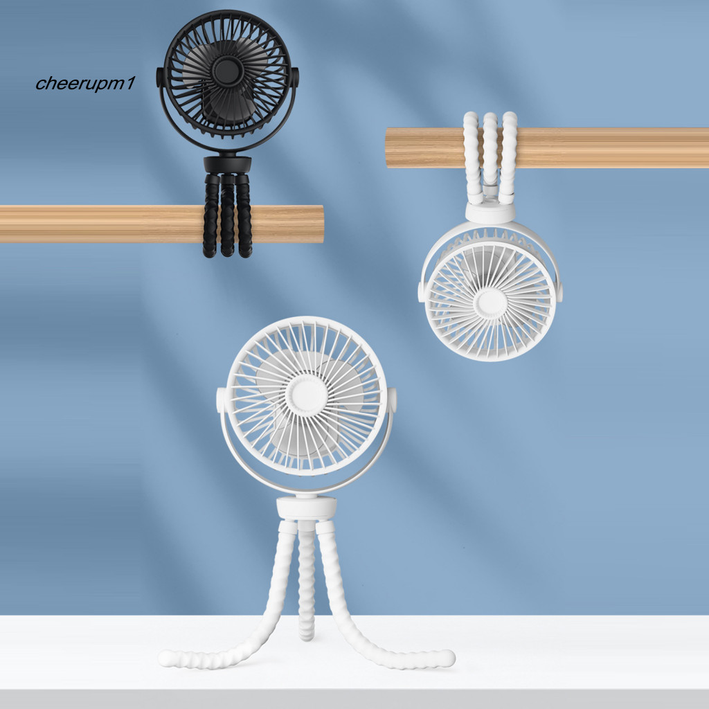 Quạt xoay 3 tốc độ CHEER Quạt kẹp có thể sạc lại Quạt xe đẩy kẹp có thể sạc lại di động với 3 tốc độ 360° Xoay – Máy làm mát cá nhân nhẹ cho ghế ngồi ô tô cho bé