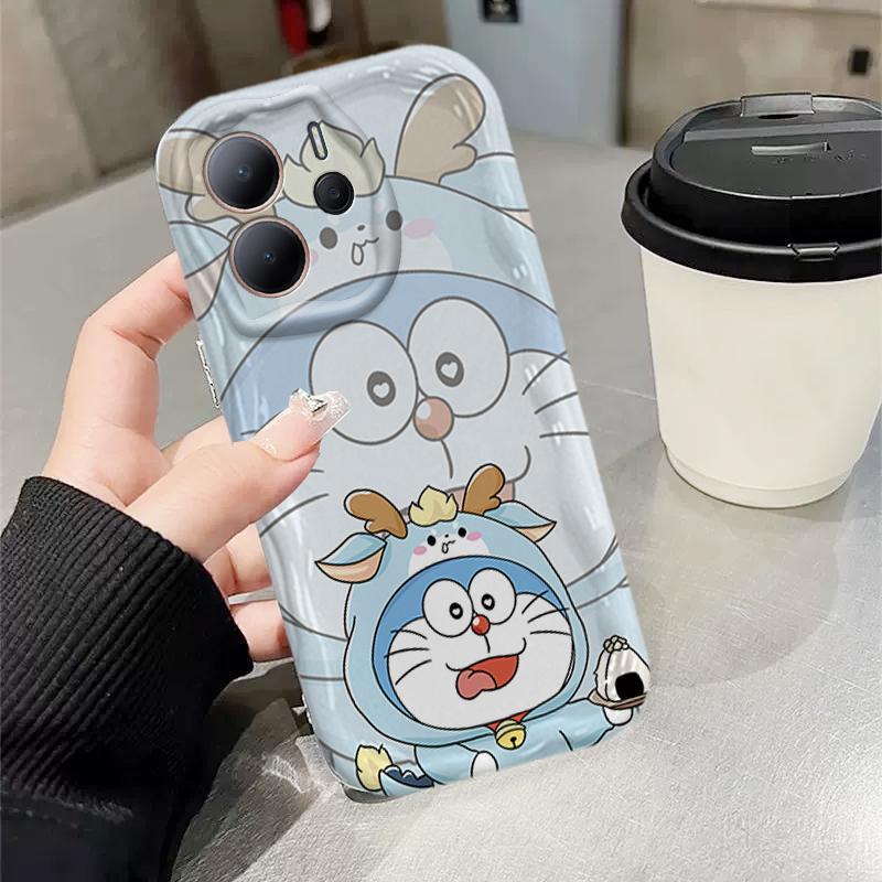 Vỏ Silicon Hoạt Hình Cho Redmi Note 14 4G 5G Sóng Mềm Ốp lưng Cặp Đôi Doremon Chống Sốc Mặt Sau