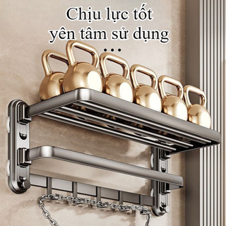 Giá Khăn Tắm Chân Không Có Thể Gập Lại, Không Cần Khoan, Giá Lưu Trữ Phòng Tắm Vệ Sinh 50/60 Cm