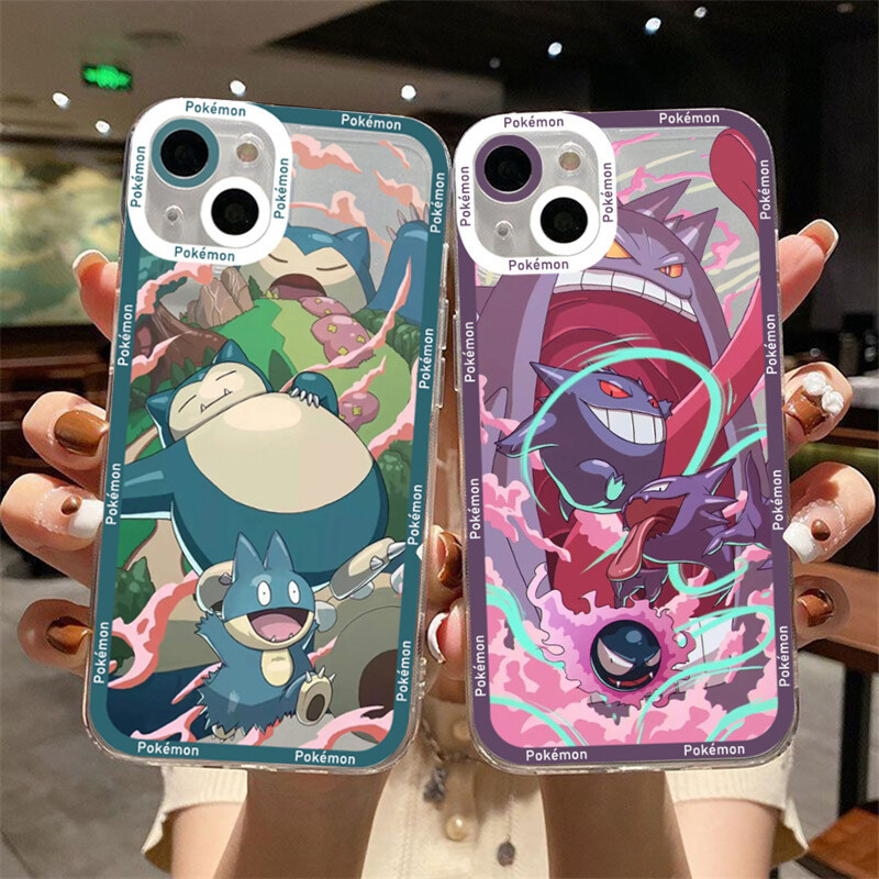Ốp Điện Thoại Cho OPPO Reno 3 4 5 6 7 8 10 Pro Plus 6Z 5Z 7Z 8Z 8T A74 A37 A5S Vỏ Chống Sốc Hoạt Hình Pokemon Pikachu Gengar Eevee Chất Lượng Cao Trong Suốt Thời Trang TPU