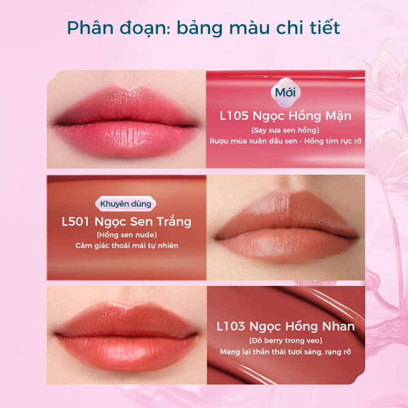 【Ra mắt màu mới ngày 1/4】Florasis ( Hoa Tây Tử)  Son Môi Blooming Rouge Engraved - Khắc hoa tinh tế - Bám màu tốt, lên màu chuẩn an toàn cho môi
