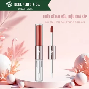 【Adel Floro &Co】2in1 Lì Mượt Và Bóng Mọng| Một đầu lì, một đầu bóng,Không trôi,Dưỡng môi từ thực vật