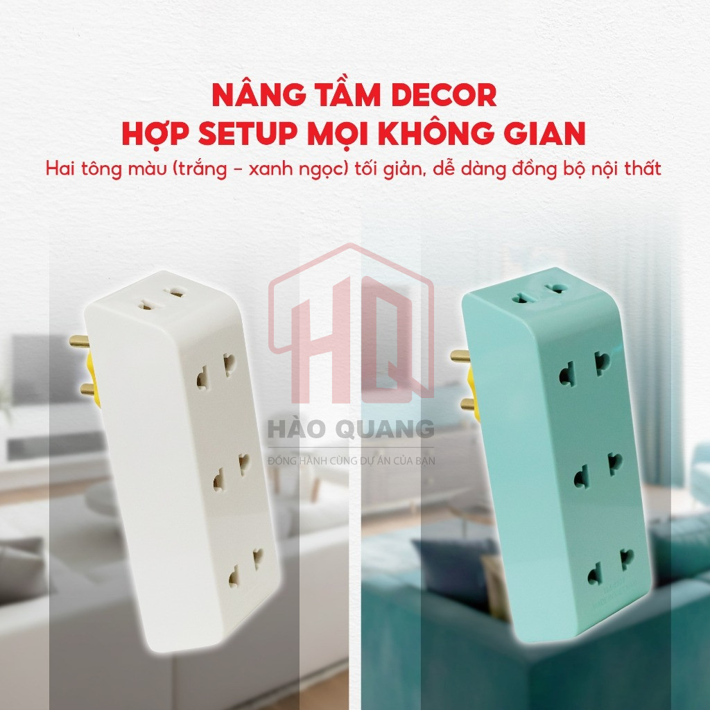 Ổ Cắm Chia Điện SOPOKA P25 Chống Tuột, Công Suất 2200W, Xoay 90 Độ, Dùng Cho Gia Đình & Văn Phòng