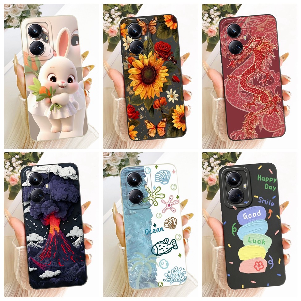 Dành Cho Realme 10 Pro Plus RMX3687 RMX3686 Dành Cho Realme 10 Pro + Ốp Lưng Silicon Thời Trang Sang Trọng Mát Kawaii Vỏ Sơn Dễ Thương