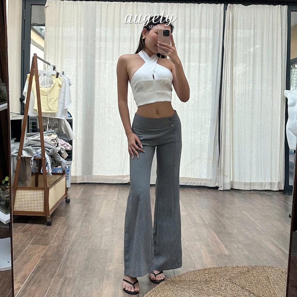 Quần Tây Dài Cạp Thấp Ống Loe Khoá Kéo Đứng Form Augety Studio, JAYCEE Flared Pants