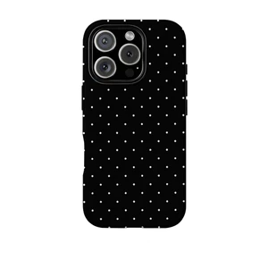 Họa tiết chấm bi màu đen đơn giản Thích hợp cho iPhone 17Promax 16Pro 15 11 12 13 14 xs XR 17Air Vỏ cứng hai lớp chống sốc NCNJ