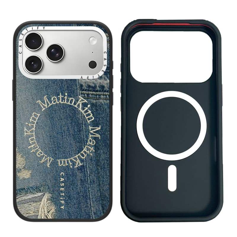 CASECASE X Matin Kim DENIM CIRCLE CASE Trắng Vòng Máy Ảnh Phiên Bản Mờ Đen Cứng Hút Từ Tính Tác Động Dành Cho Apple IPhone 13 14 15 16 17 Pro Max Air Plus Có Hộp