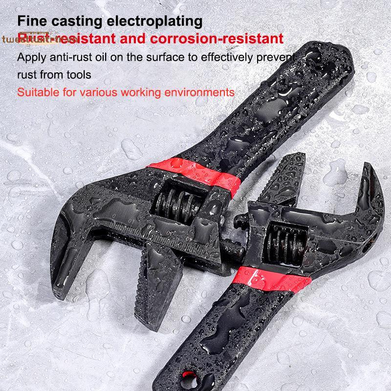 TRTR 1 Cái 6 / 8 "Tay cầm ngắn Cờ lê có thể điều chỉnh Cờ lê phòng tắm mở quá khổ Cờ lê bảng nhỏ Đường kính lớn Tay cầm ngắn có thể điều chỉnh VN