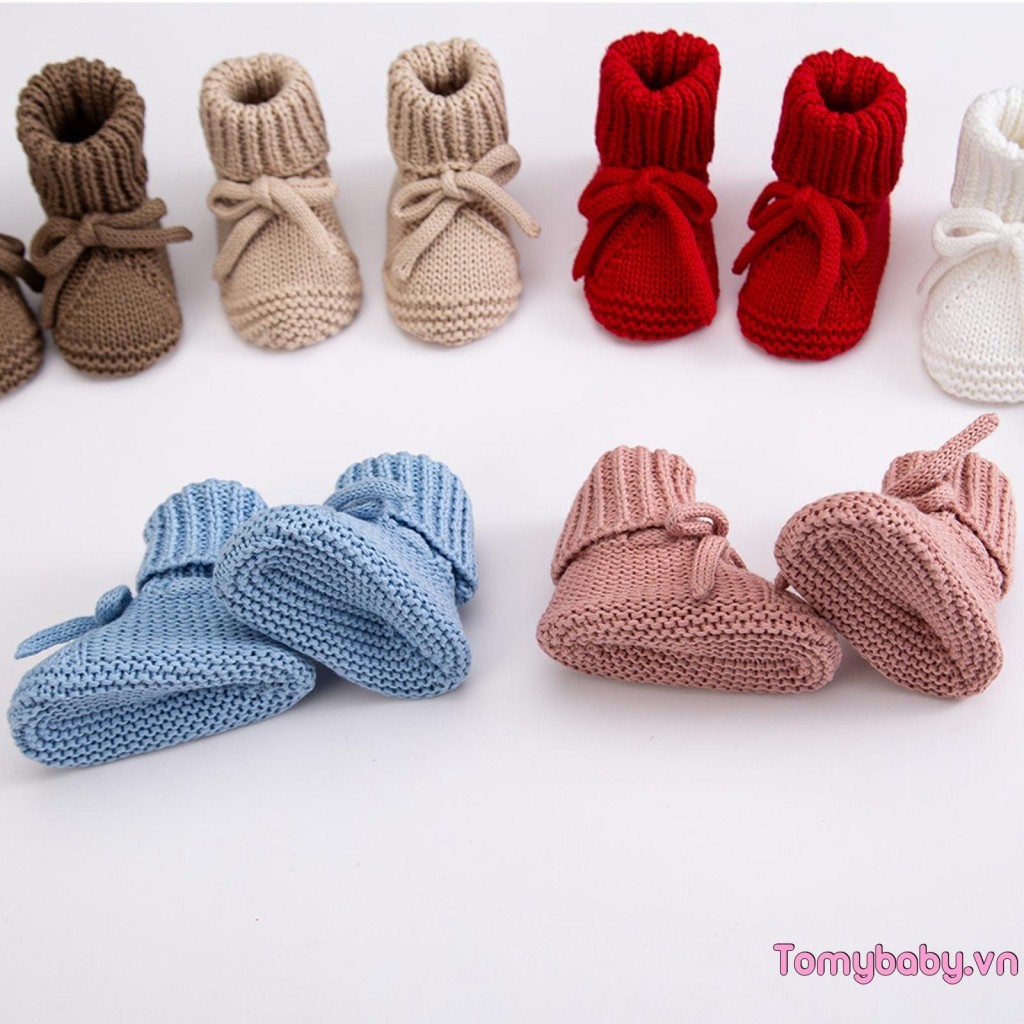 Bé Trai Bé Gái Giày Dệt Kim Đế Mềm Đầu Tiên Đi Bộ Thoải Mái Trong Nhà Booties