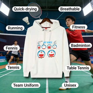 Áo hoodie YONEX thấm mồ hôi, phù hợp thể thao nam nữ