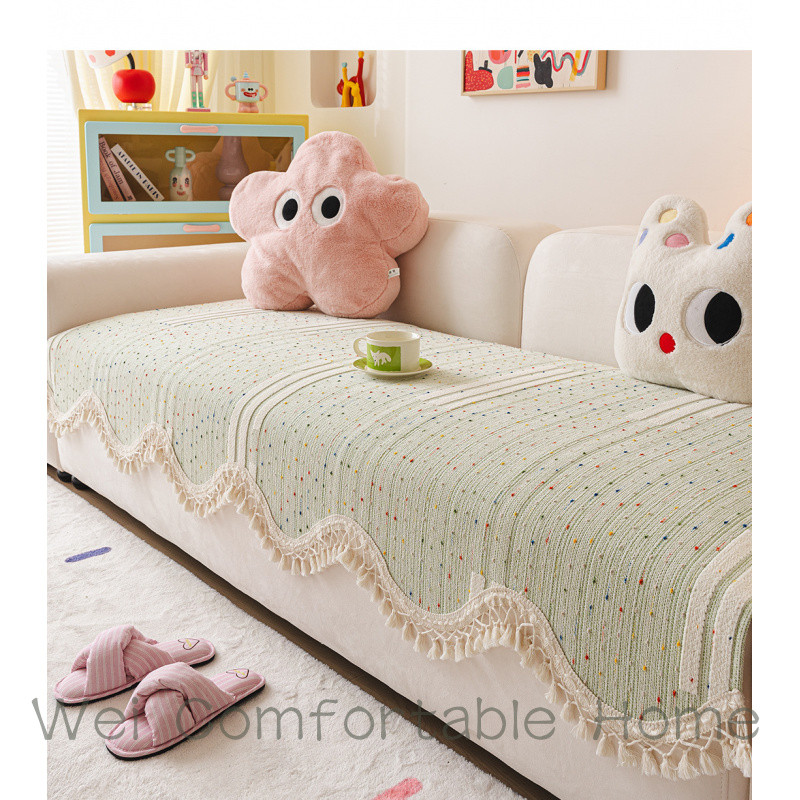 Màu Jelly Bean Sofa Đệm Bốn Mùa Đa Năng Sofa Bao Phong Cách Mới Chống Trơn Trượt Sofa Đệm