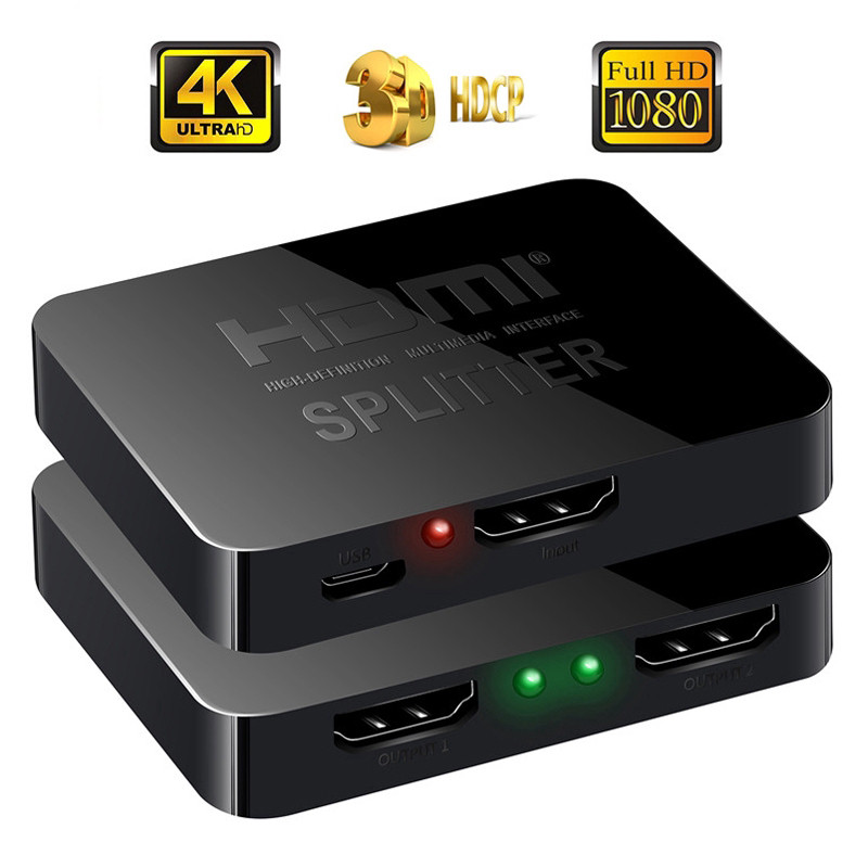 Bộ chia HDMI chuyên nghiệp 1 vào 2 ra và 1 vào 4 ra, 1 ra 2, Bộ chia HDMI, 4K, Từ 1 máy tính ra 2 màn hình, Cùng 1 lúc