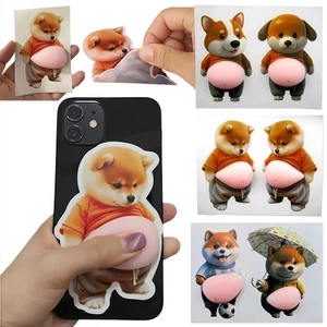 Hoạt Hình Puppy Bụng Lớn Squishy Fidget Đồ Chơi Điện Thoại Mặt Sau Miếng Dán Giảm Căng Thẳng Tiện Ích
