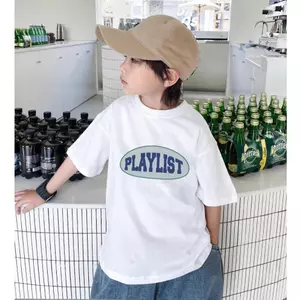 Trẻ Em Cổ Tròn, Dáng Rộng, cotton Phong Cách Áo Thun