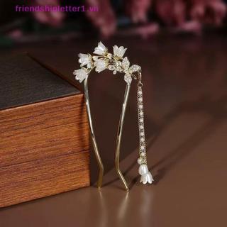 {FH Fashion} Kẹp Tóc Hình Chữ U Hoa Lily Của Thung Lũng Phong Cách Hanfu Trung Quốc, Made By Hand dành cho Nữ.