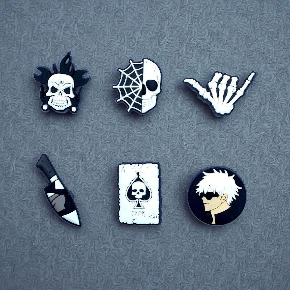 Set charm BLACK V2 gắn dép cross, Nút gắn jibbitz sticker anime trang trí hoạt hình CROSS TREND