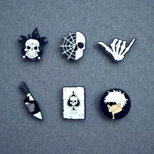 Set charm BLACK V2 gắn dép cross, Nút gắn jibbitz sticker anime trang trí hoạt hình CROSS TREND