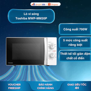 Lò vi sóng Toshiba MWP-MM20P(W) 20L - 5 mức công suất - Bảo hành chính hãng 12 tháng