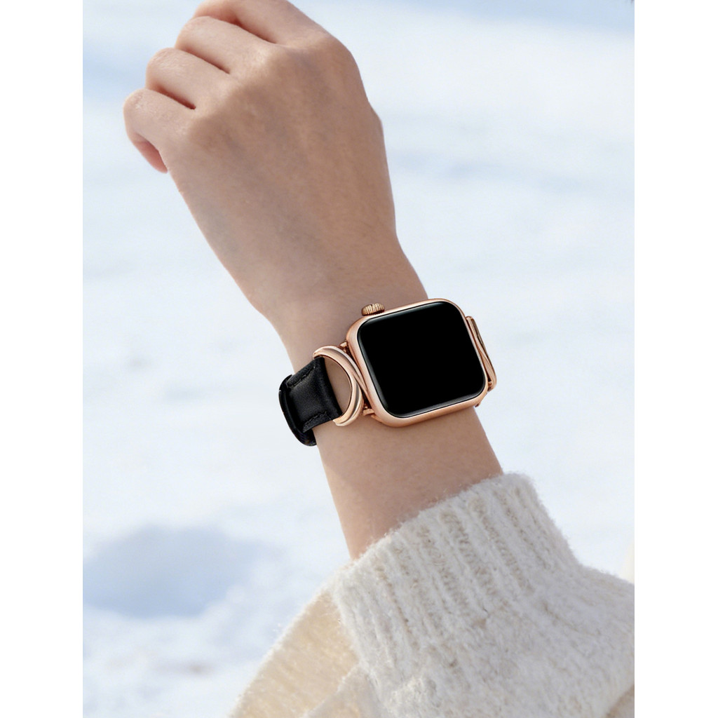 Dây đeo thắt lưng nhỏ bằng da kim loại thời trang dành cho nữ Thích hợp cho Apple Watch S11 SE3 Ultra3 S10 S9 S8 SE S7 S6 Ultra 49mm 46mm 42mm 40mm 44mm 41mm 45mm Dây đeo cổ tay