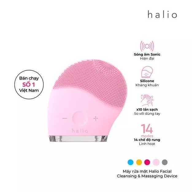 [KOL/KOC] Máy rửa mặt và massage Halio Facial Cleansing & Massaging Device - Bảo hành chính hãng 24 tháng