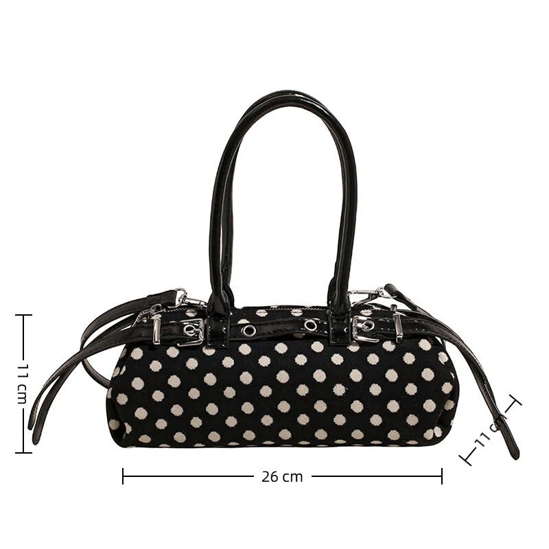 ANCO 2026 Thời trang Hàn Quốc mới Wave Dot nách túi Polka Dot Túi xách tay cho phụ nữ vai ba lô Vai chéo Túi đôi đơn giản