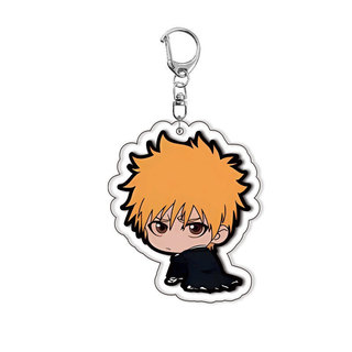 Anime Bleach Keychain for Women and Men Cute Kurosaki Ichigo Kuchiki Rukia Pendant Acrylic Keychain Bag Bag Accessories