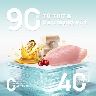 Thức ăn hạt cho mèo PetQ, Hạt Churro C90 C90K C90U 90% từ thịt & dầu động vật, Dễ tiêu hóa