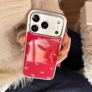 [Sheren] Ốp Điện Thoại Nơ Màu Đỏ Thích Hợp Cho i17 16 15 14 13 12 11 pro max Vỏ Bảo Vệ Chống Sốc