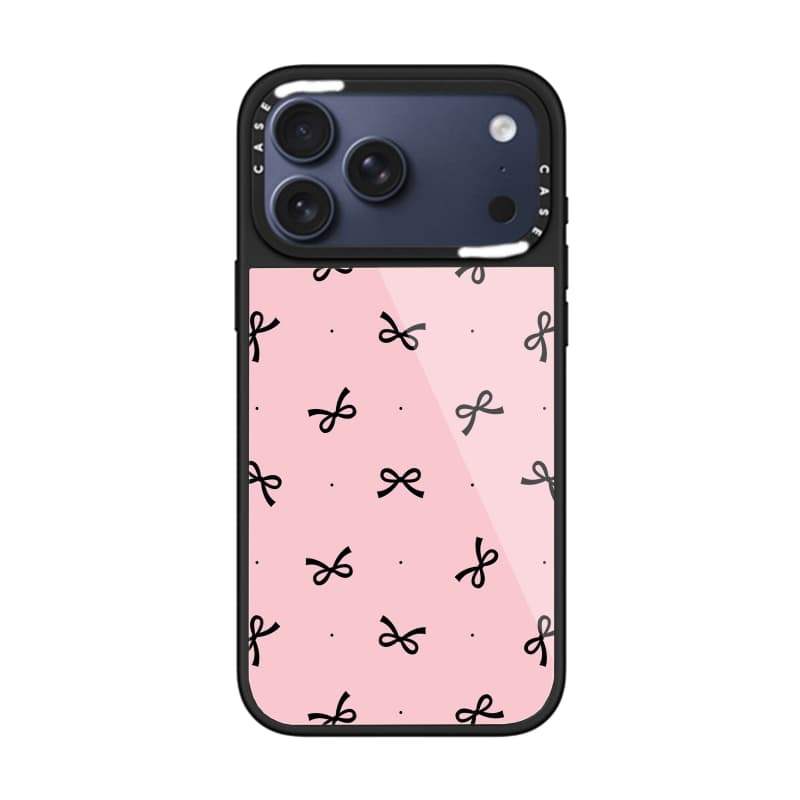 CASECASE X The Bow - Ốp điện thoại màu hồng Vỏ kính hút từ tính chống trầy xước cho IPhone 17 Air 16 15 14 Pro Max Plus Ốp lưng cứng có hộp khắc Logo