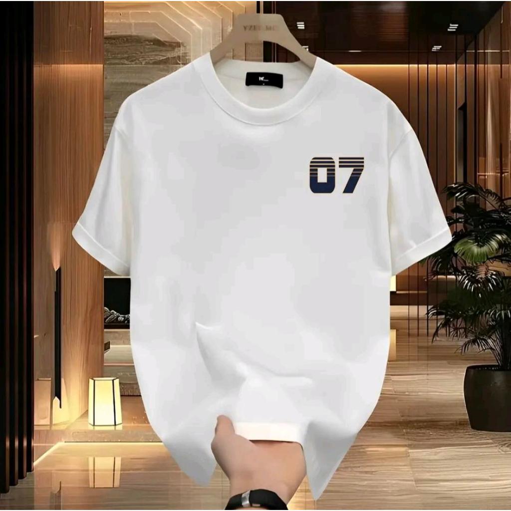 Đội Bóng Rổ 07, cotton 220G, cổ tròn, ngắn tay, phong cách Mỹ, 2025, mùa hè, áo unisex
