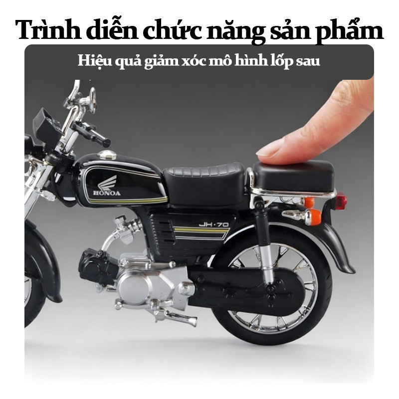 Mô Hình Xe Máy Honda JH70 Tỉ Lệ 1:10 - Đèn Sáng & Âm Thanh - Hợp Kim Cao Cấp - Mô Hình Trưng Bày