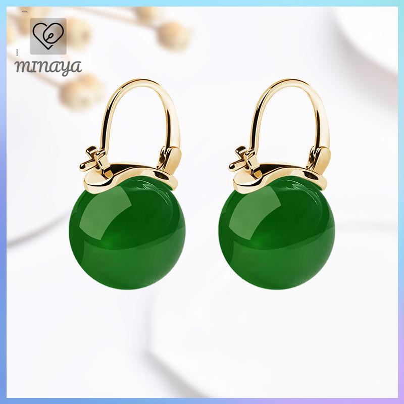 Bông Tai Hạt Ngọc Bích Phong Cách Cổ Xưa, Thời Trang Nhẹ Nhàng - Phụ Kiện Trang Sức Cho Nữ