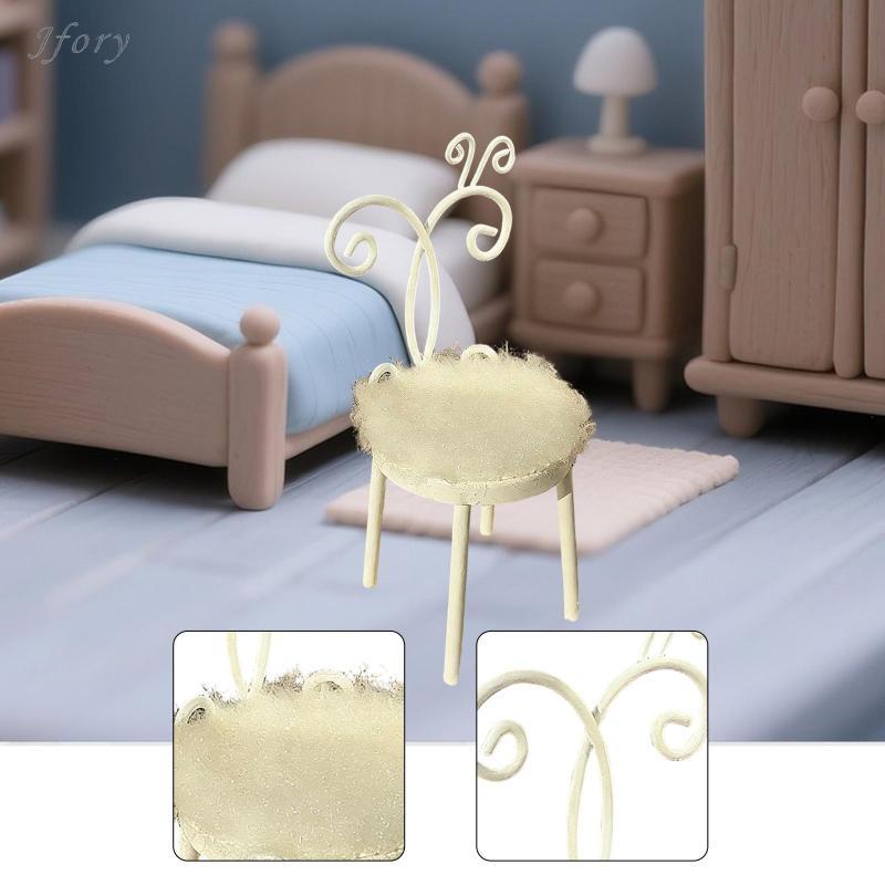 Jfory Ghế Thu Nhỏ Nhà Búp Bê Ghế Nội Thất Thu Nhỏ Mô Hình Ghế Mini Mô Hình Kim Loại Xây Dựng Thích Hợp Cho Các Dự Án DIY Trang Trí Nhà Cửa Quà Tặng Tặng Tặng