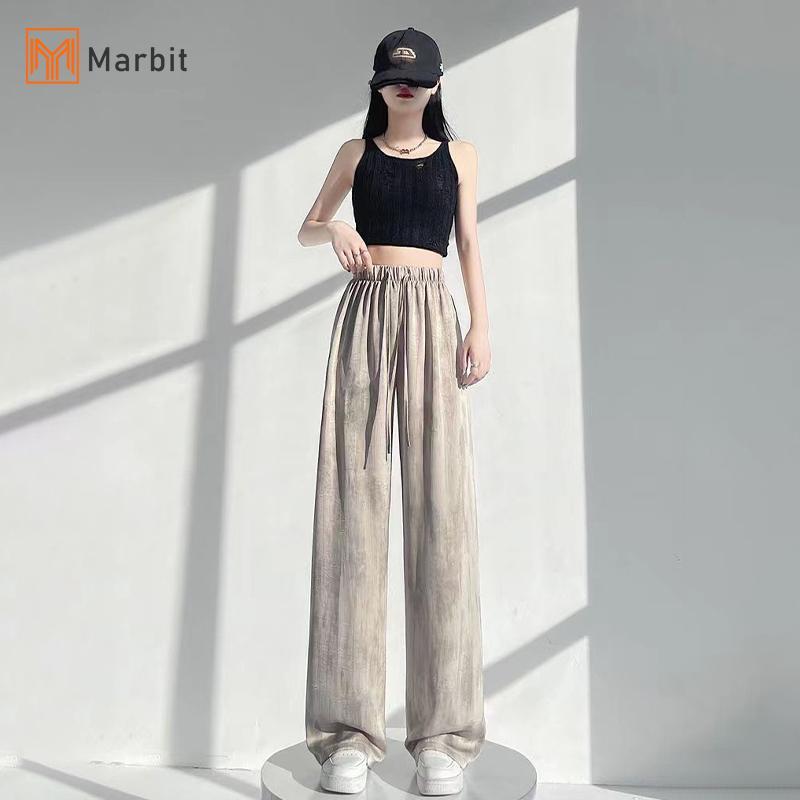 [Mar-T] Tranh mực tie-dye - Quần ống rộng satin dành cho nữ