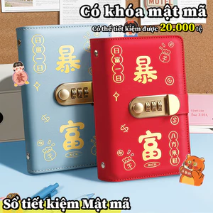 Cuốn sổ tiết kiệm 100 ô, khóa mật khẩu chống nước, da PU chất lượng cao, giúp quản lý tài chính cá nhân một cách dễ dàng