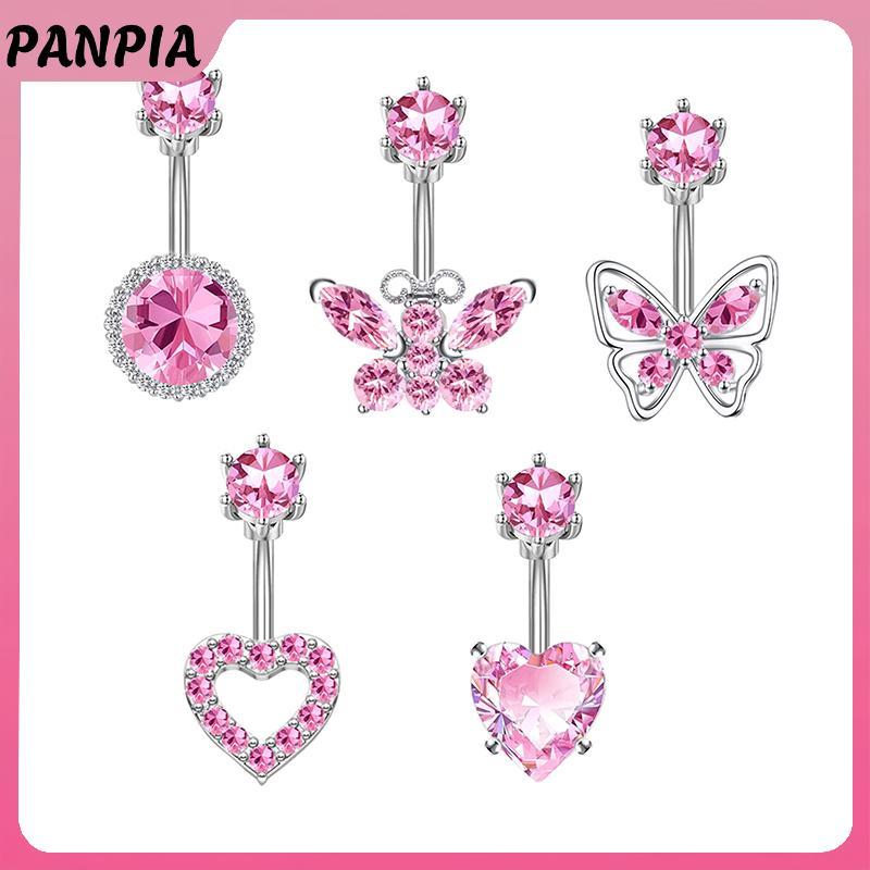 Nhẫn rốn nữ dễ thương, làm từ thép không gỉ và zircon, quà tặng hoàn hảo cho bé gái